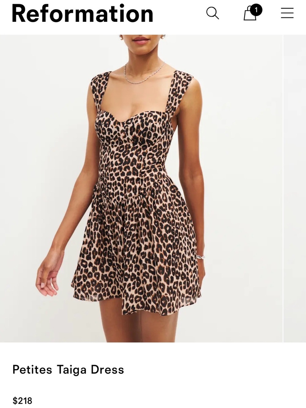Reformation Petites Taiga Dress Brown - Size 2P NWOT
